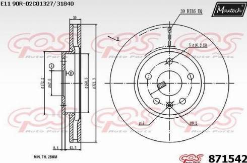 Maxtech 871542.0000 - Гальмівний диск avtolavka.club