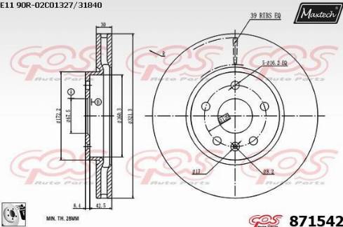 Maxtech 871542.0080 - Гальмівний диск avtolavka.club