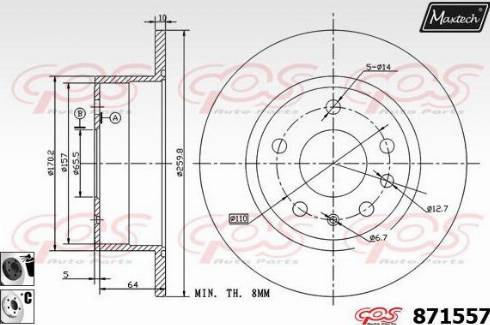 Maxtech 871557.6060 - Гальмівний диск avtolavka.club