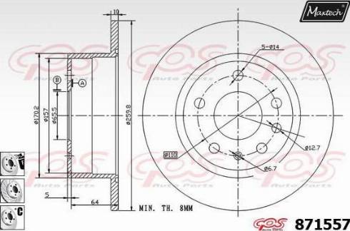 Maxtech 871557.6880 - Гальмівний диск avtolavka.club