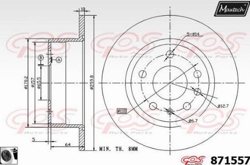 Maxtech 871557.0060 - Гальмівний диск avtolavka.club