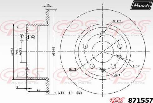 Maxtech 871557.0000 - Гальмівний диск avtolavka.club