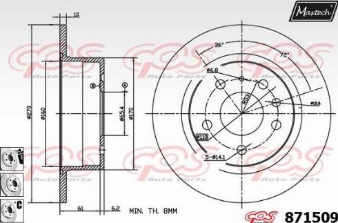 Maxtech 871509.6980 - Гальмівний диск avtolavka.club