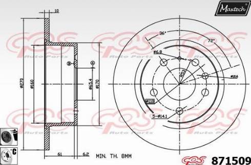 Maxtech 871509.6060 - Гальмівний диск avtolavka.club