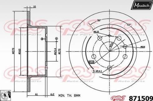 Maxtech 871509.0080 - Гальмівний диск avtolavka.club