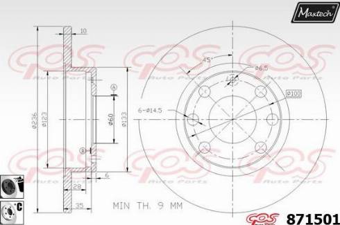 Maxtech 871501.6060 - Гальмівний диск avtolavka.club