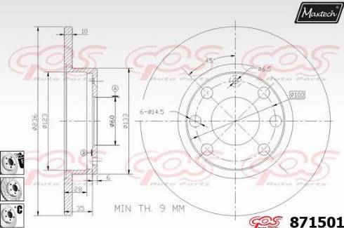 Maxtech 871501.6880 - Гальмівний диск avtolavka.club