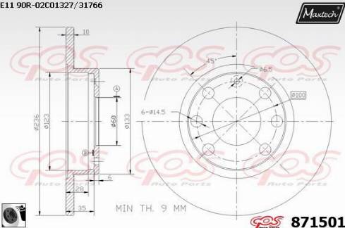 Maxtech 871501.0060 - Гальмівний диск avtolavka.club