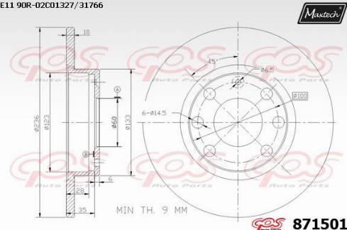 Maxtech 871501.0000 - Гальмівний диск avtolavka.club