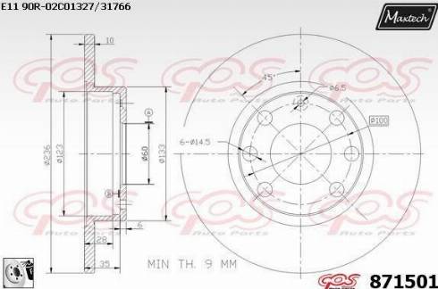 Maxtech 871501.0080 - Гальмівний диск avtolavka.club