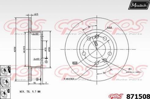 Maxtech 871508.6980 - Гальмівний диск avtolavka.club