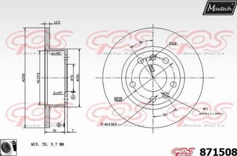 Maxtech 871508.0060 - Гальмівний диск avtolavka.club