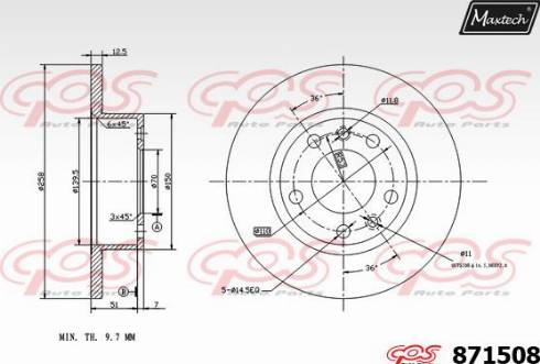 Maxtech 871508.0000 - Гальмівний диск avtolavka.club