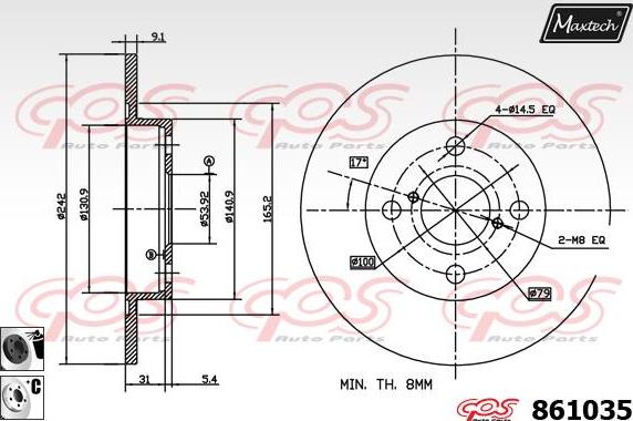 Maxtech 871508 - Гальмівний диск avtolavka.club