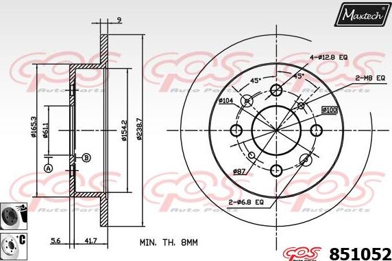 Maxtech 871516 - Гальмівний диск avtolavka.club