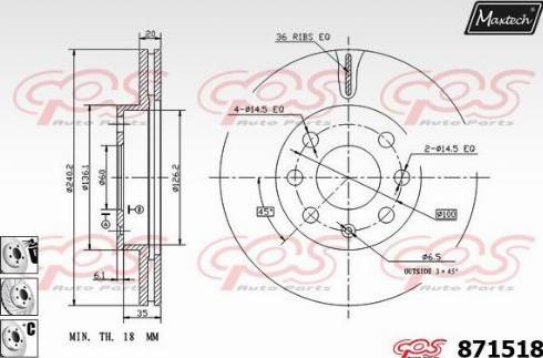 Maxtech 871518.6980 - Гальмівний диск avtolavka.club