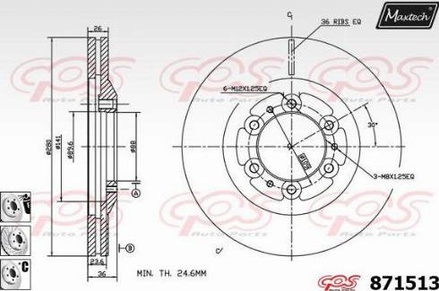 Maxtech 871513.6980 - Гальмівний диск avtolavka.club