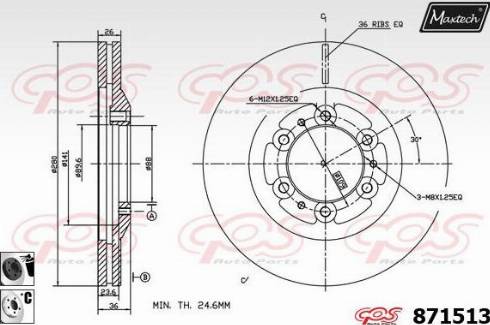 Maxtech 871513.6060 - Гальмівний диск avtolavka.club