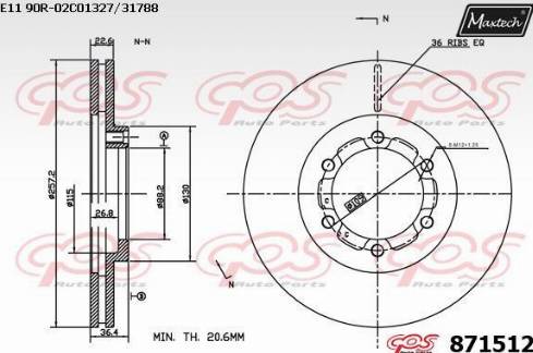 Maxtech 871512.0000 - Гальмівний диск avtolavka.club