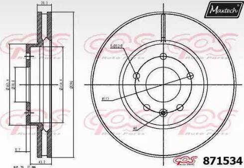 Maxtech 871534.6880 - Гальмівний диск avtolavka.club