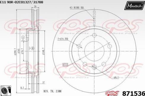 Maxtech 871536.0060 - Гальмівний диск avtolavka.club