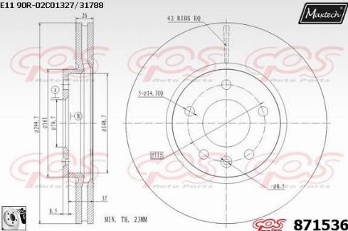 Maxtech 871536.0080 - Гальмівний диск avtolavka.club