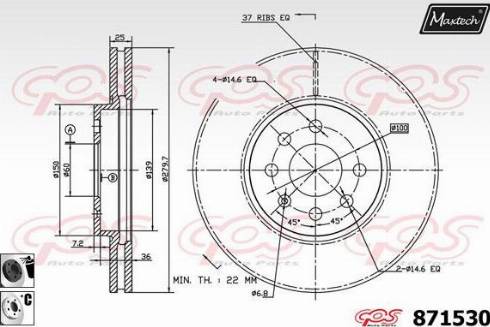 Maxtech 871530.6060 - Гальмівний диск avtolavka.club