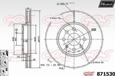 Maxtech 871530.6880 - Гальмівний диск avtolavka.club