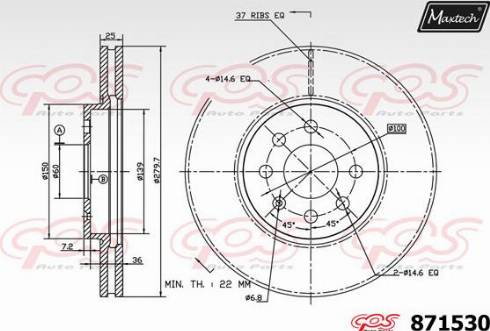 Maxtech 871530.0000 - Гальмівний диск avtolavka.club