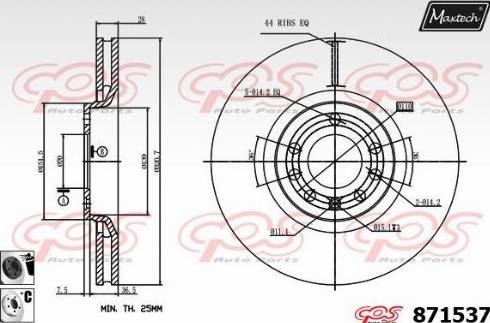 Maxtech 871537.6060 - Гальмівний диск avtolavka.club