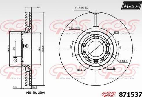 Maxtech 871537.0000 - Гальмівний диск avtolavka.club