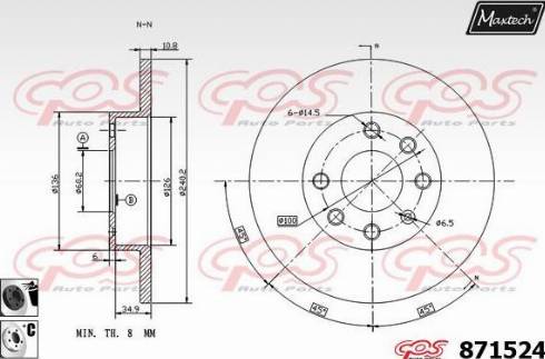 Maxtech 871524.6060 - Гальмівний диск avtolavka.club