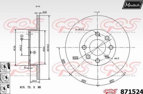 Maxtech 871524.6880 - Гальмівний диск avtolavka.club