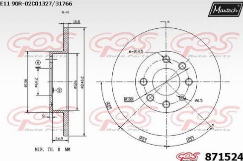 Maxtech 871524.0000 - Гальмівний диск avtolavka.club