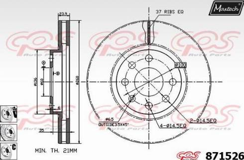 Maxtech 871526.6880 - Гальмівний диск avtolavka.club