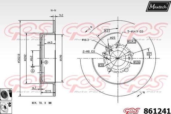 Maxtech 871526 - Гальмівний диск avtolavka.club