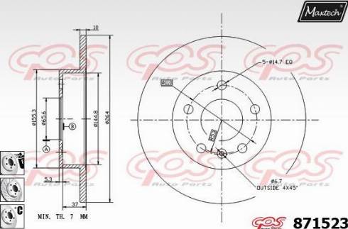 Maxtech 871523.6880 - Гальмівний диск avtolavka.club