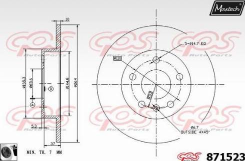 Maxtech 871523.0060 - Гальмівний диск avtolavka.club