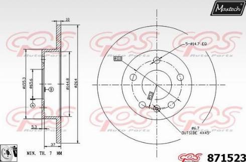 Maxtech 871523.0080 - Гальмівний диск avtolavka.club