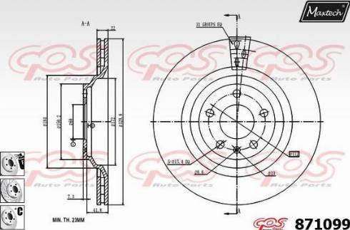 Maxtech 871099.6880 - Гальмівний диск avtolavka.club