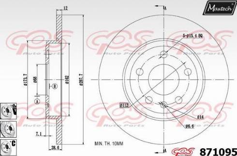 Maxtech 871095.6880 - Гальмівний диск avtolavka.club