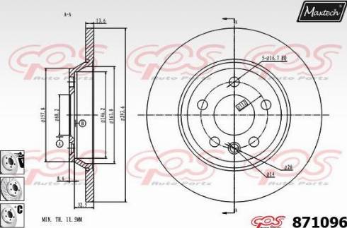 Maxtech 871096.6980 - Гальмівний диск avtolavka.club