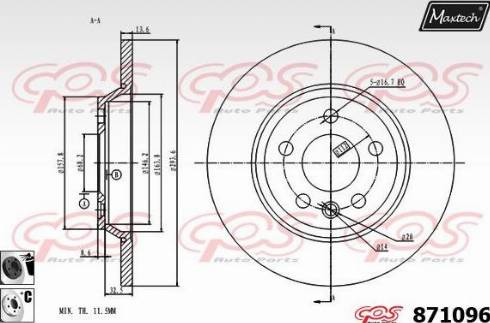 Maxtech 871096.6060 - Гальмівний диск avtolavka.club