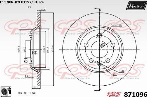 Maxtech 871096.0060 - Гальмівний диск avtolavka.club