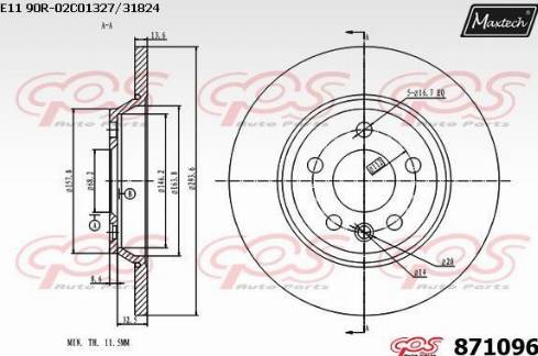 Maxtech 871096.0000 - Гальмівний диск avtolavka.club