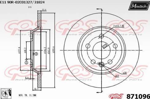 Maxtech 871096.0080 - Гальмівний диск avtolavka.club