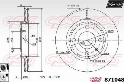 Maxtech 871048.6060 - Гальмівний диск avtolavka.club