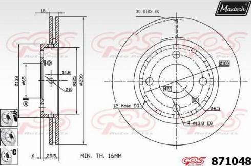 Maxtech 871048.6880 - Гальмівний диск avtolavka.club