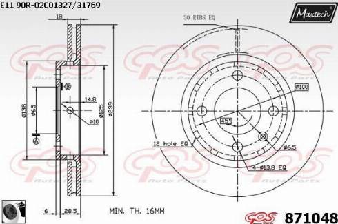 Maxtech 871048.0060 - Гальмівний диск avtolavka.club