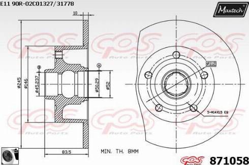 Maxtech 871058.0060 - Гальмівний диск avtolavka.club